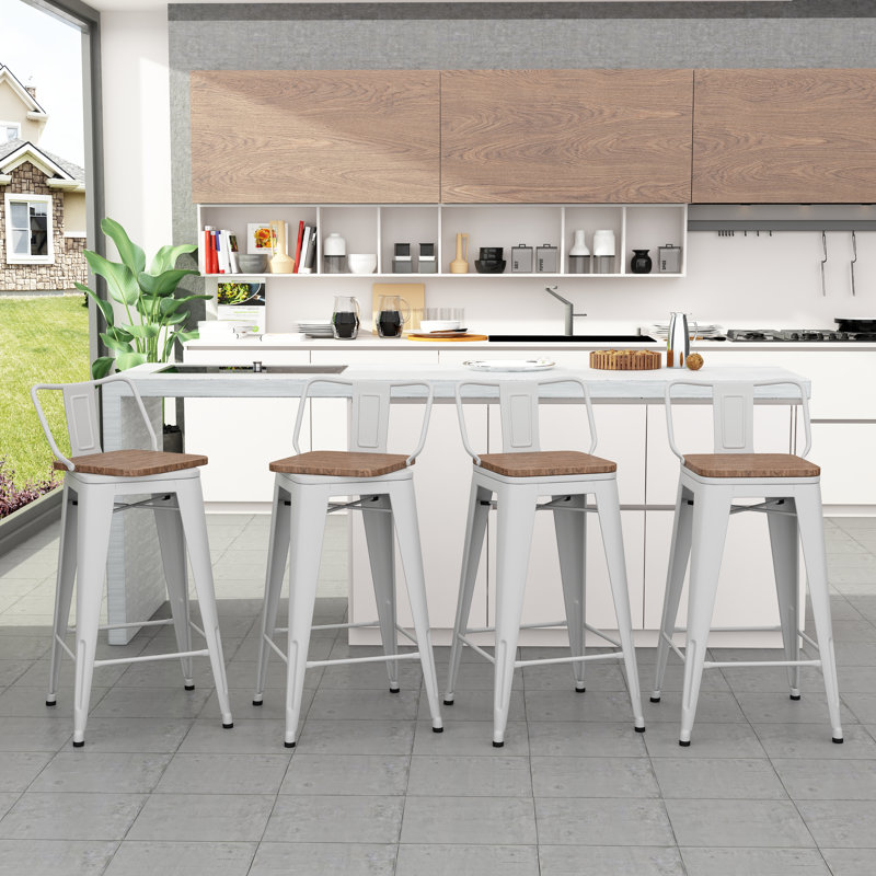 Williston Hartselle Swivel Solid Wood Counter & Bar Stool